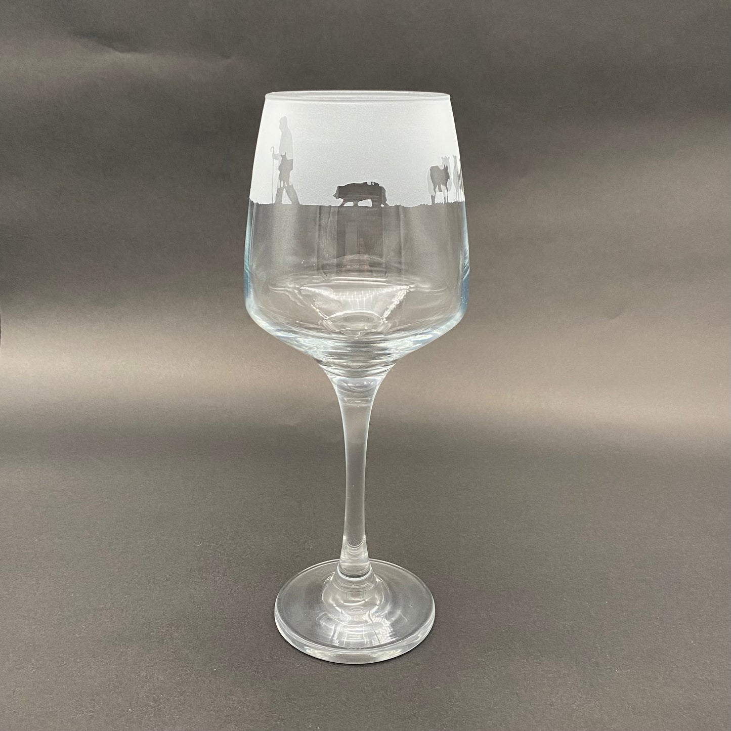 Sheep and Shepherd Wine Glass
