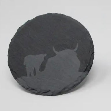 Highland Cow Round Coaster