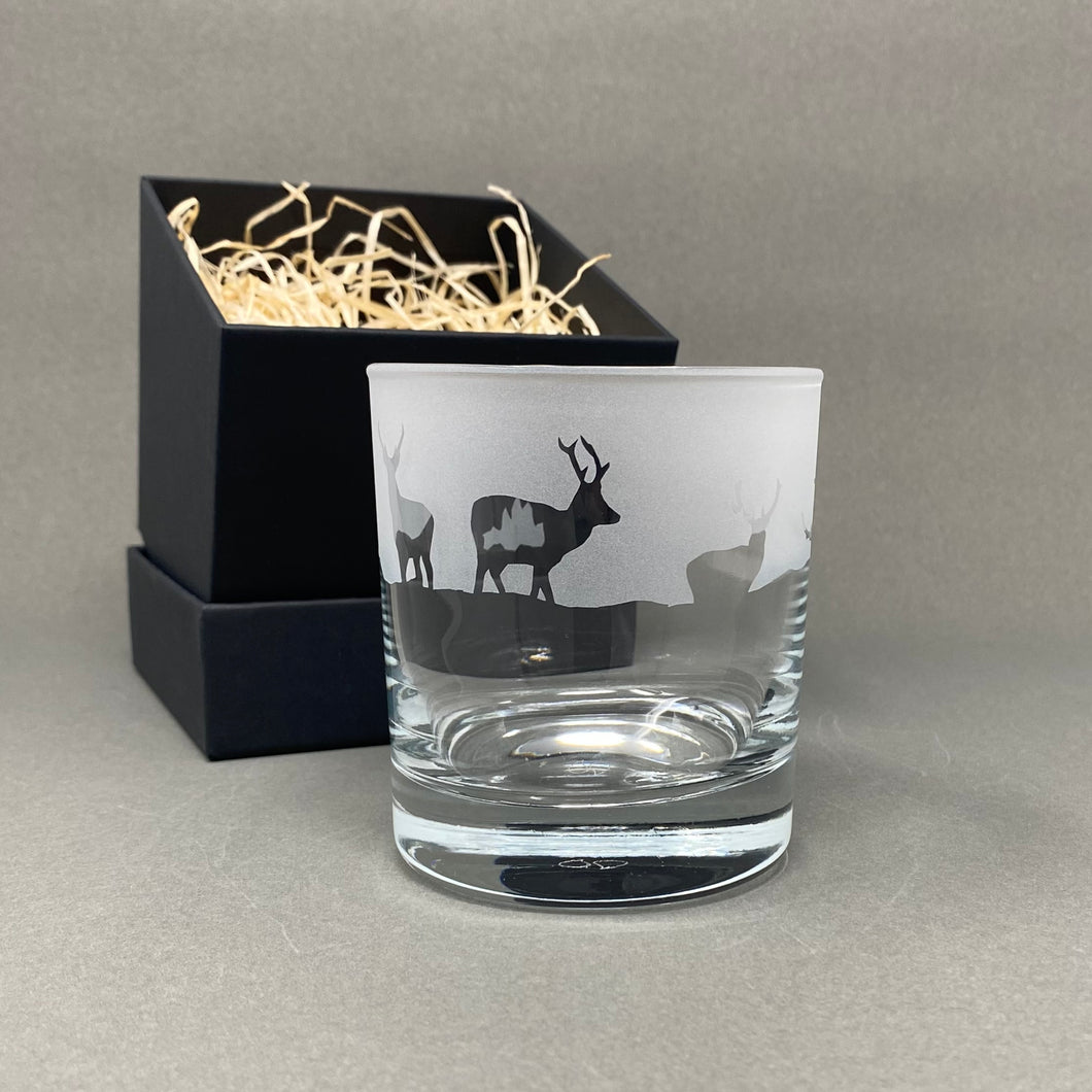 Stag & Hills (Upper placement) Whisky Tumbler