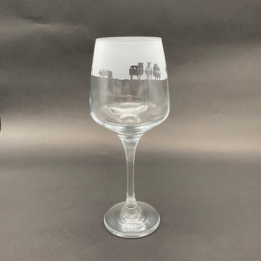 Sheep and Shepherd Wine Glass