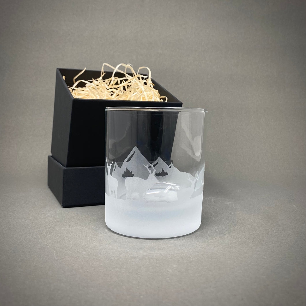 Stag & Hills (Lower placement) Whisky Tumbler
