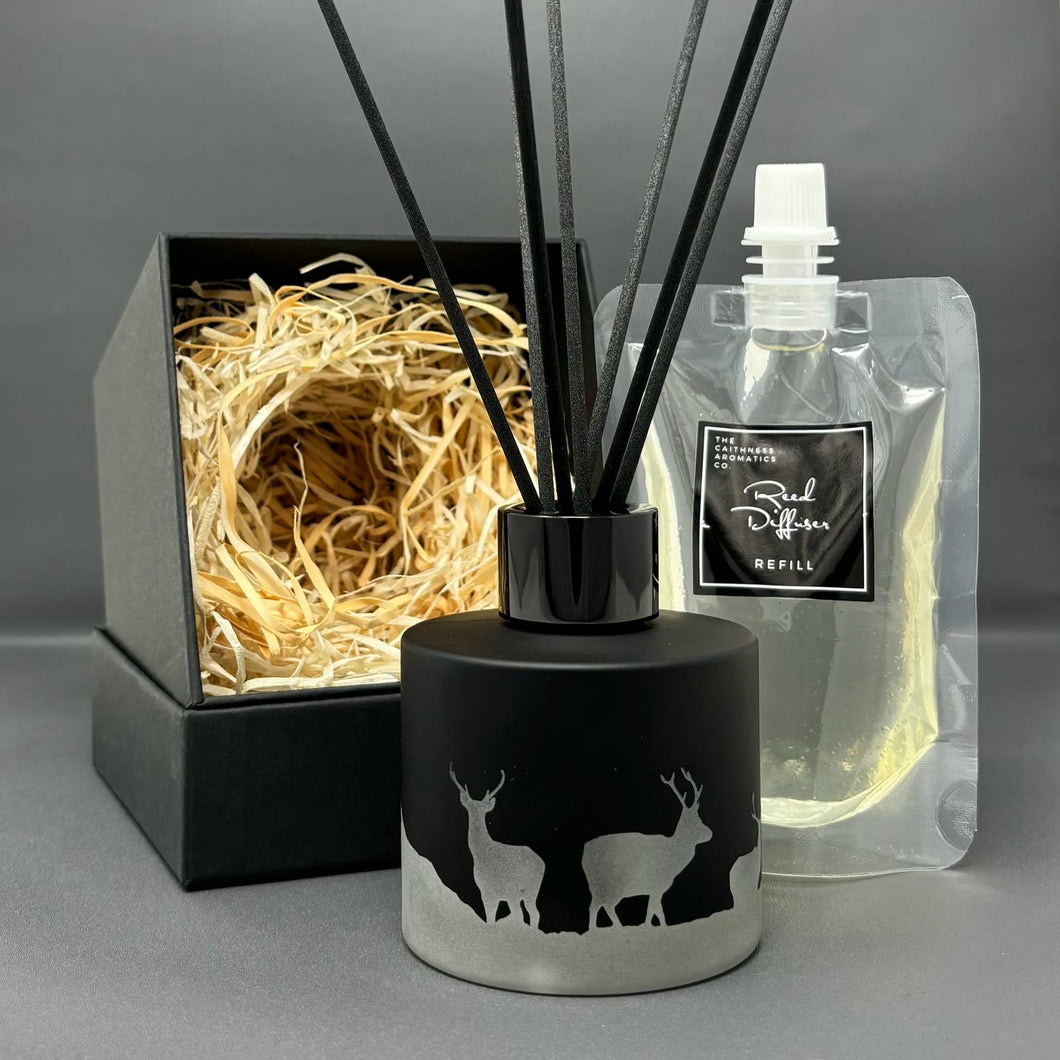 Stags in the Hills Reed Diffuser & refill pouch
