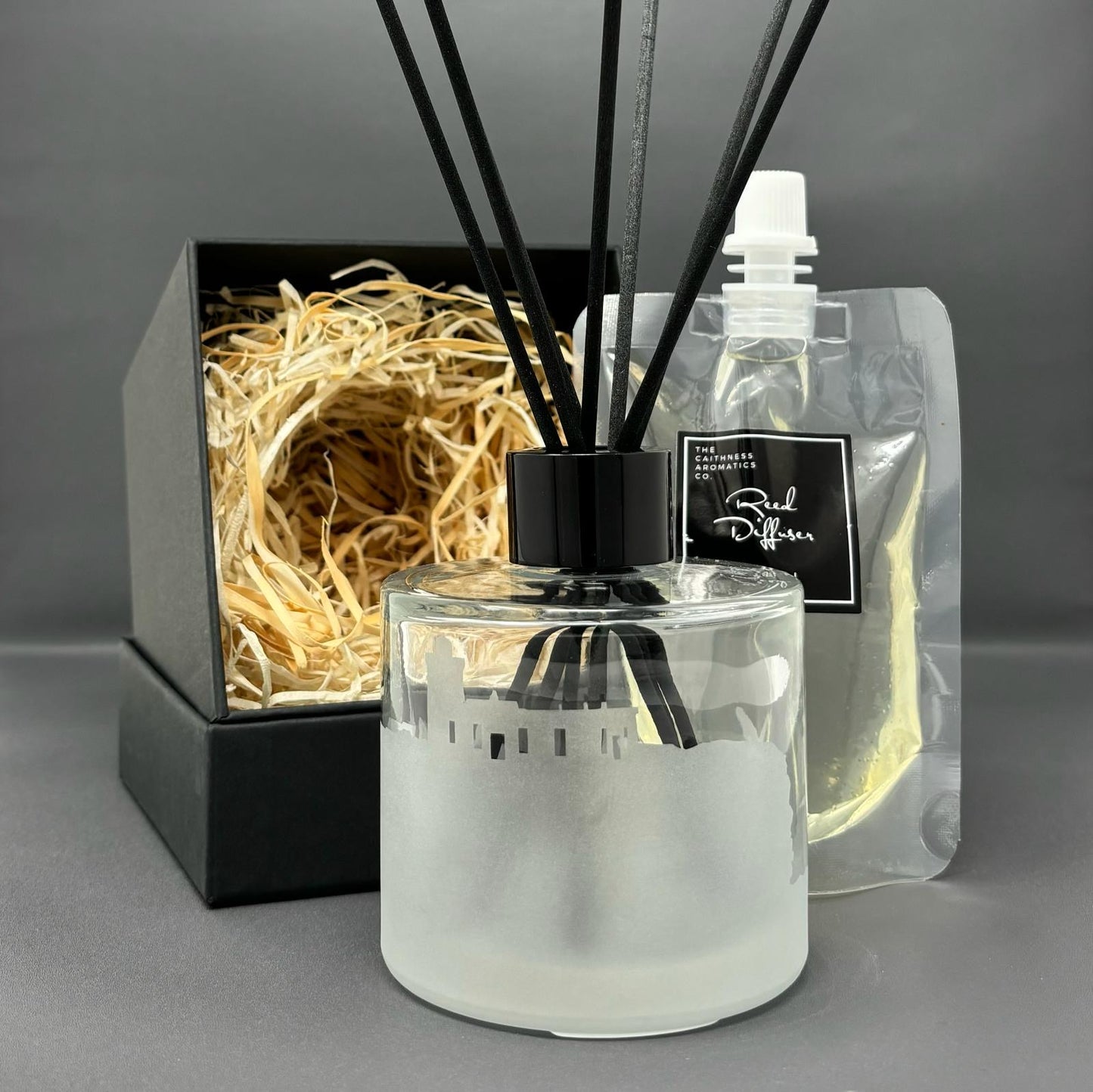 Duncansby Stacks Reed Diffuser (Clear) & refill pouch