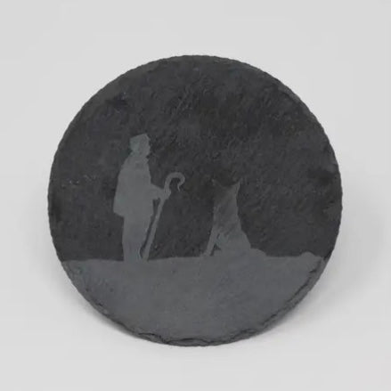 Shepherd and Sheep Dog Round Coaster