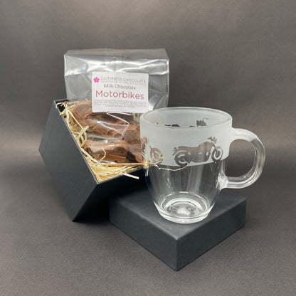 Gift set: Motorbike Mug and Chocolate Shapes