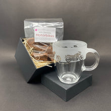 Load image into Gallery viewer, Gift set: Motorbike Mug and Chocolate Shapes

