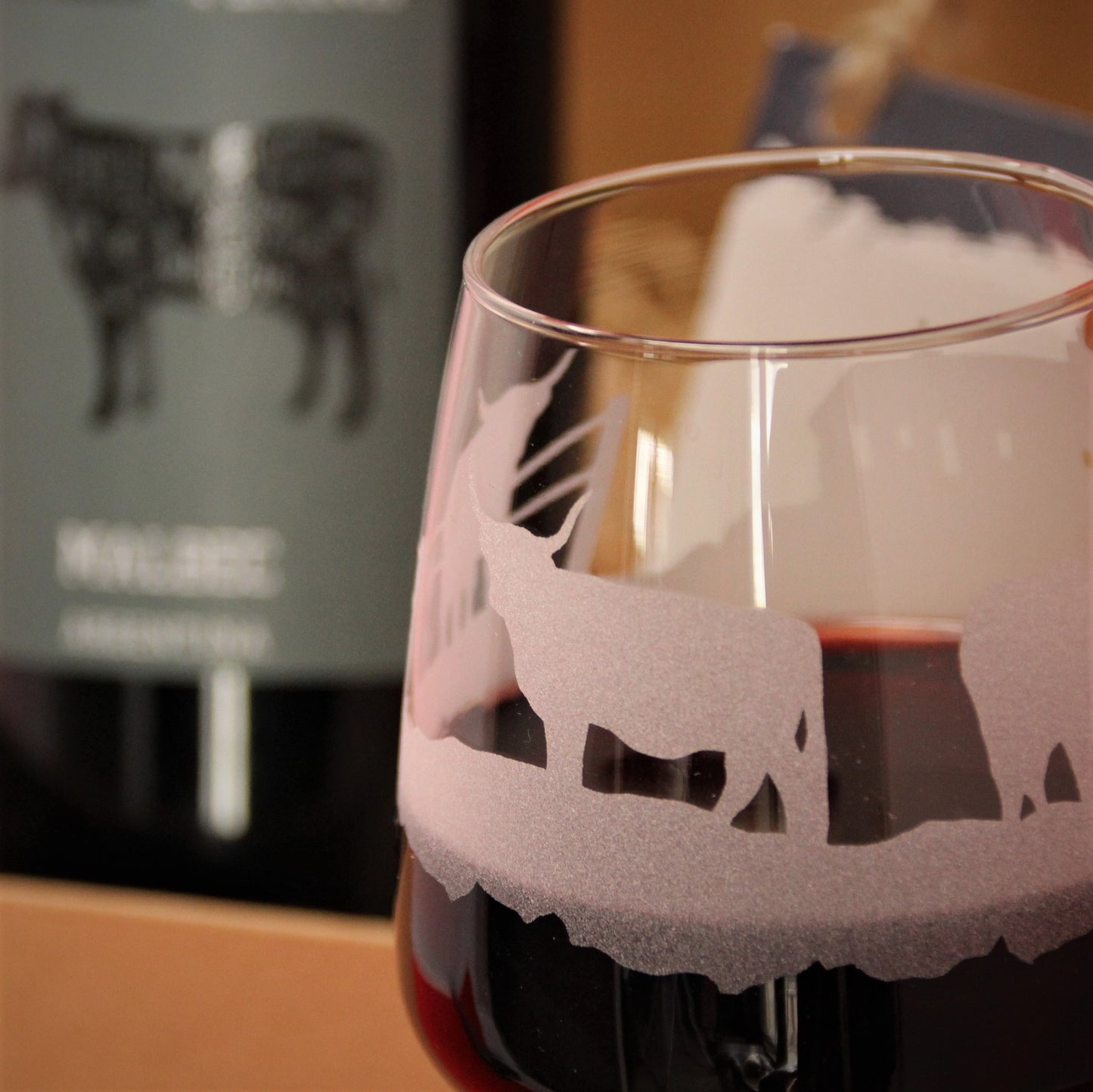 Highland Cow Wine Glass